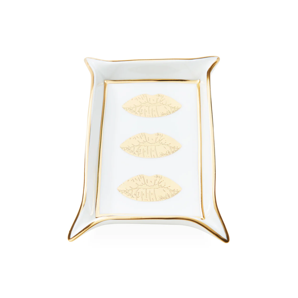 Jonathan Adler - Lips Valet Tray - White/Gold