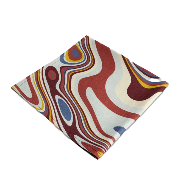 L'Objet - Linen Sateen Napkin 20x20 - Waves Multi Colour