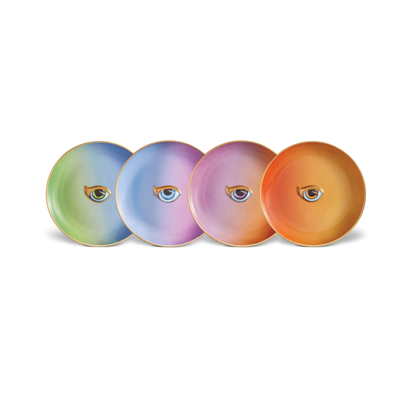 L'Objet - Lito-Eye Canape Plates - Assorted Set of 4