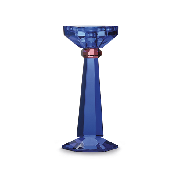 Pozzi Milano - Crystal Candle Holder H23cm - Blue