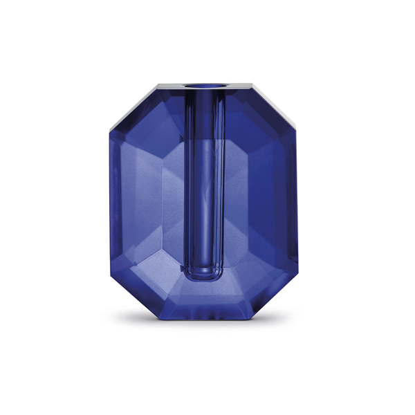 Pozzi Milano - Geometric Glass Vase H16cm - Blue