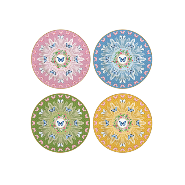 Pozzi Milano - Porcelain Plates, 4 in a hat box - Spring Parade