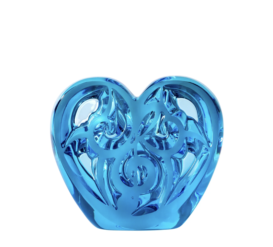 Lalique - Music is Love - Blue Heart Sculpture by Elton John
