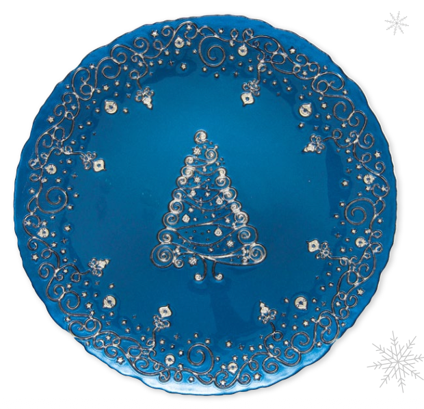 Shop the elegant Pozzi Milano Christmas tree blue plate