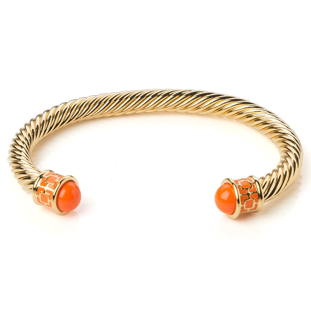 Halcyon Days - Maya Torque Bangle - Orange Gold