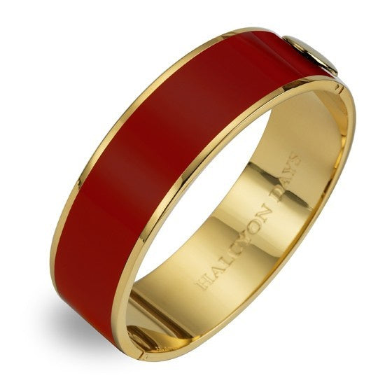 Halcyon Days - Plain Bangle - 2cm Red & Gold