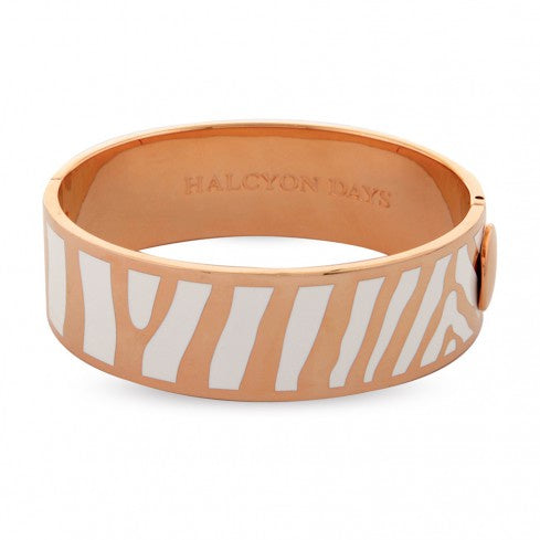 Halcyon Days - Zebra Bangle 20mm Cream & Rose