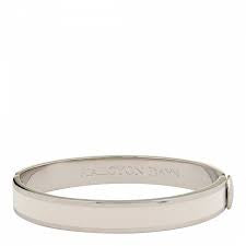 Halcyon Days - Cream Palladium Bangle 1cm