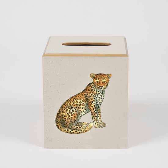 Halcyon Days - Square Tissue Box Twin Leopard