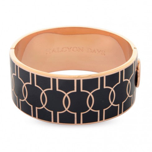 Halcyon Days - Geometric Bangle Black/rose