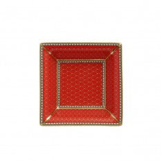 Halcyon Days - Antler Trellis Red Square Tray