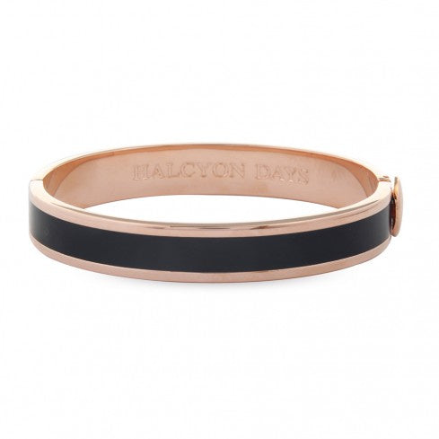 Halcyon Days - Plain 1cm Bangle Black & Rose