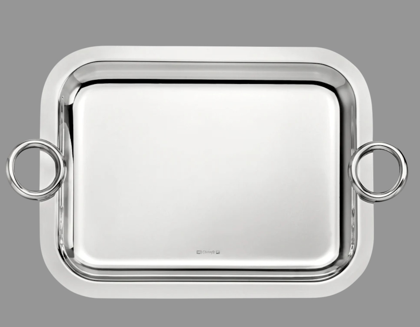 Christofle - Vertigo Silver Tray With 2 Handles 26x20cm