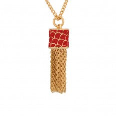 Halcyon Days - Salamander Tassel Red & Gold Pendant