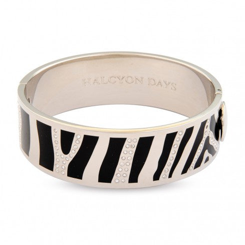 Halcyon Days - Zebra Sparkle Bangle Black/palladium