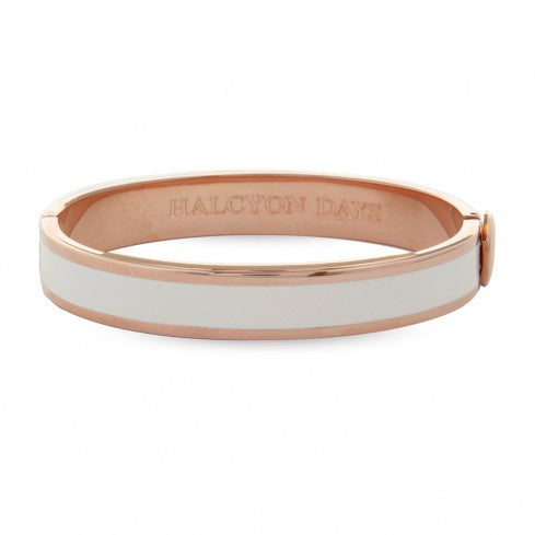 Halcyon Days - Plain 1cm Bangle Cream & Rose