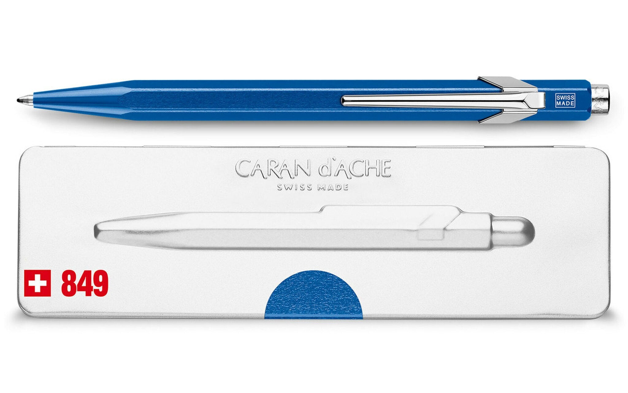 Caran D'Ache - Ballpoint Pen 849 Metallic - X Blue With Case