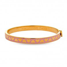 Halcyon Days - Skinny Heart Bangle Pale Pink/Gold