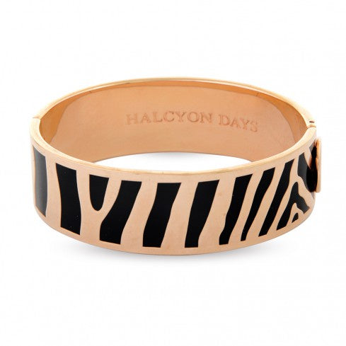 Halcyon Days - Zebra Bangle 20mm Black/rose